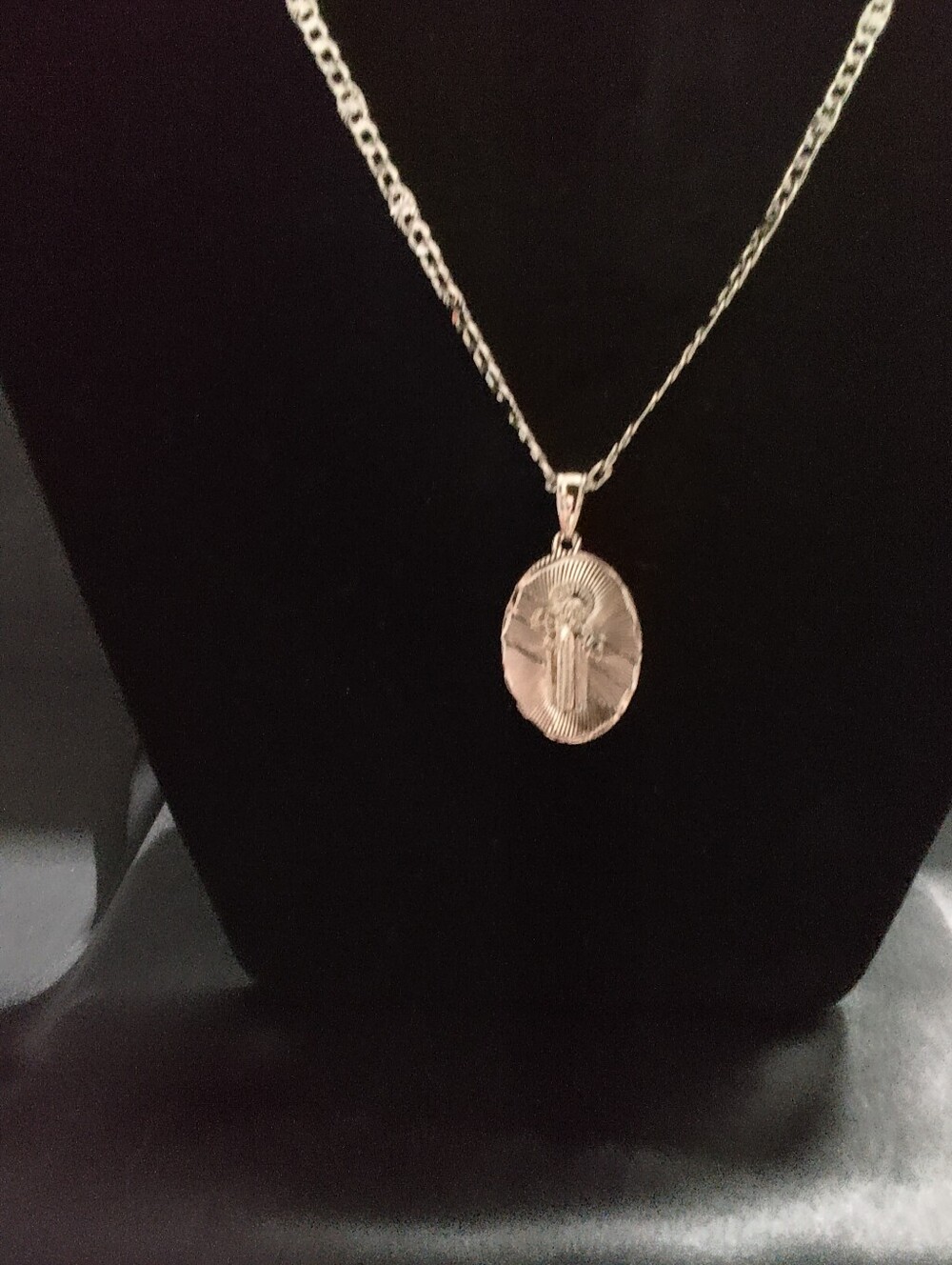 Gold Filled Religious Medallion Necklace 16.5"